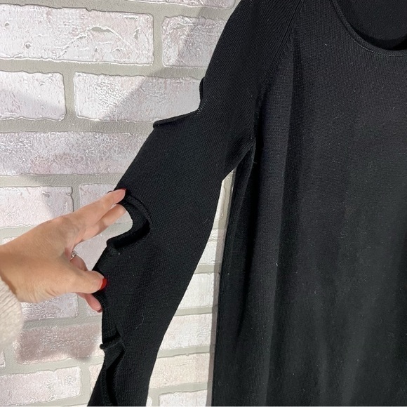 Tess Giberson Black Wool Cutout Long Sleeve Sweater Dress Size S - Picture 6 of 9